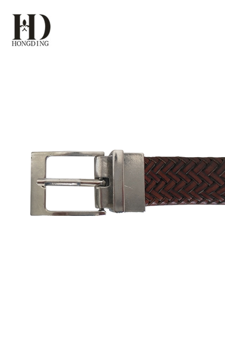 Maroon Braided Leather Belts for Men