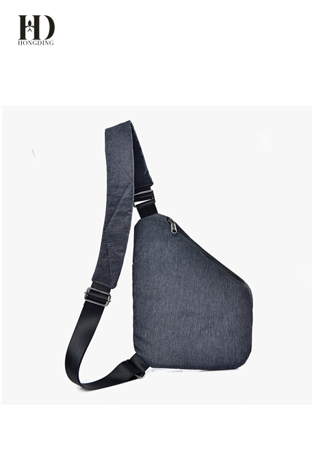 HongDing Dark Gray Fashion Waterproof Nylon Chest Bags Cross-Body Bags for Men