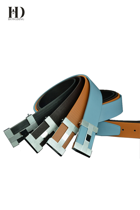 HongDing Multicolor PU Split Cowhide Leather Belts with Alloy Slide Buckle for Men