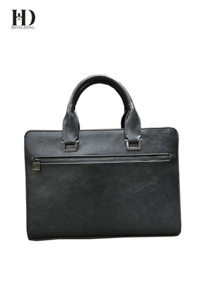 HongDing Black High Quality Crazy Horse Leather PU Handbags for Men