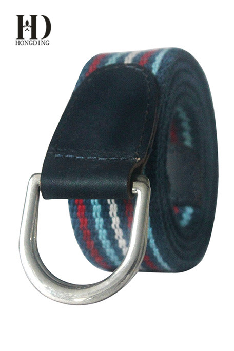 Men's Elastic Braided Stretch Belt With Silver Buckle