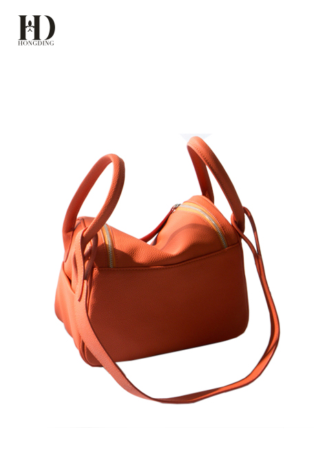 HongDing Orange Color Lindy Bag High-Quality PU Leather Handbags with Shoulder Strap for Women